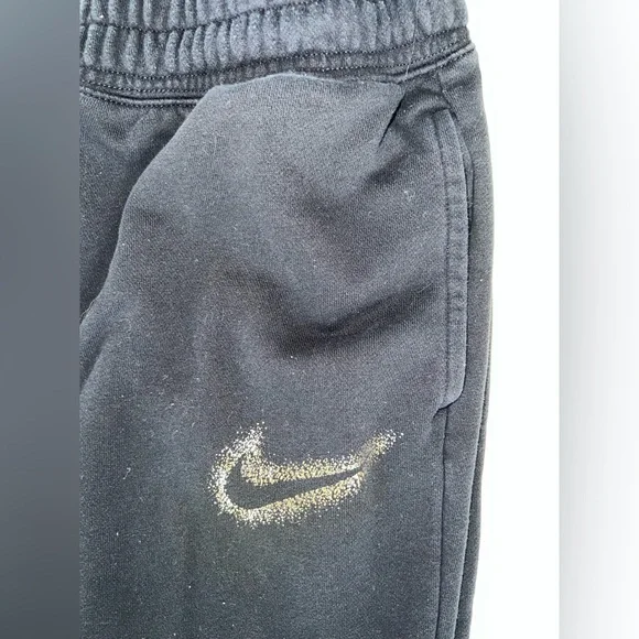 Nike Black & Gold Swoosh Jogger Sweatpants & Crewneck Sweatshirt Set | Size XL - Picture 4 of 10